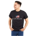 thumbnail image 1 of Georgia Pride American Flag GA USA Plus Size Crewneck Graphic Tee Shirt Brisco Brands 2X, 1 of 5