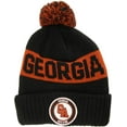 thumbnail image 1 of Georgia Ribbed Cuff Knit Winter Hat Pom Beanie (Red/Black), 1 of 2