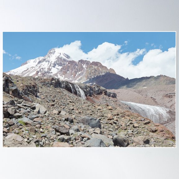 Georgia'S Mt. Kazbek Poster Wall Art, Modern Wall Decor For Living Room Bedroom, 8x12 UNFRAMED
