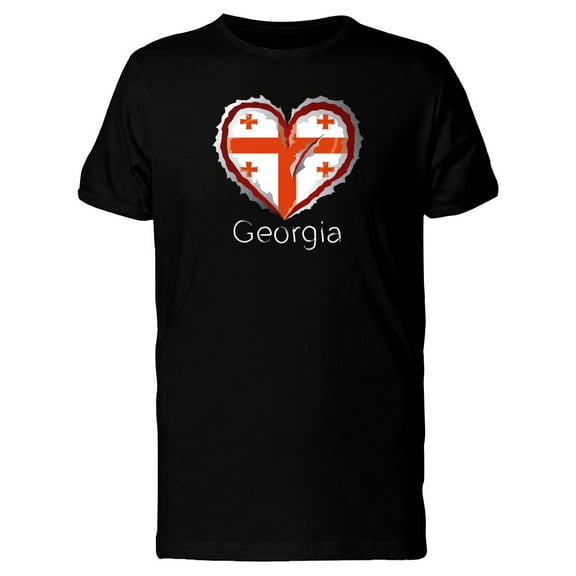 Georgia Scratched Flag Heart Tee Men's -Image by Shutterstock