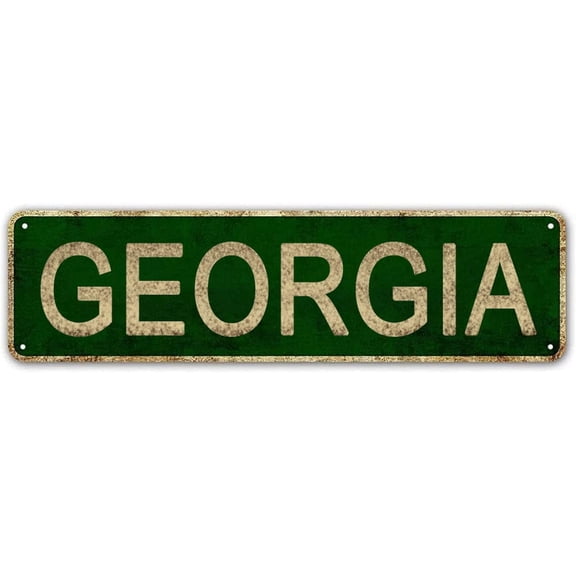 Georgia Sign, America State Name Vintage Metal Tin Sign, Wall Decor for Office/Home/Classroom 4x16 Inches