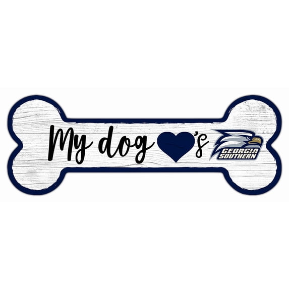 Georgia Southern Eagles 6" x 12" Team Dog Bone Sign