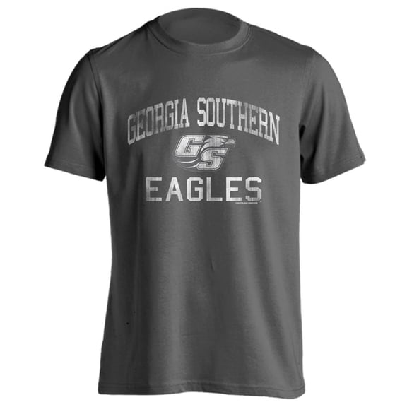 Georgia Southern Eagles Distressed Retro Logo Charcoal Short Sleeve T-Shirt