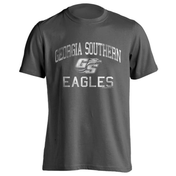 Georgia Southern Eagles Distressed Retro Logo Charcoal Short Sleeve T-Shirt