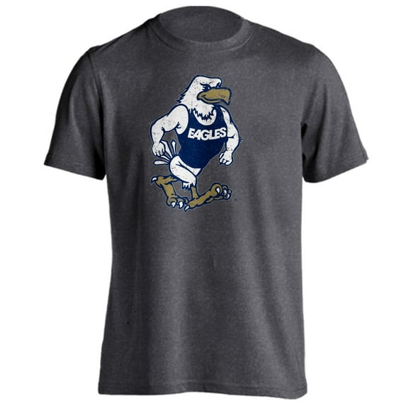 Georgia Southern Eagles GSU Strutting Eagle Distressed Short Sleeve T-Shirt (Charcoal Heather, 2XL)