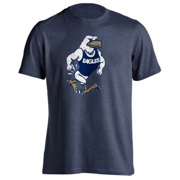 Georgia Southern Eagles GSU Strutting Eagle Distressed Short Sleeve T-Shirt (Denim Heather, L)