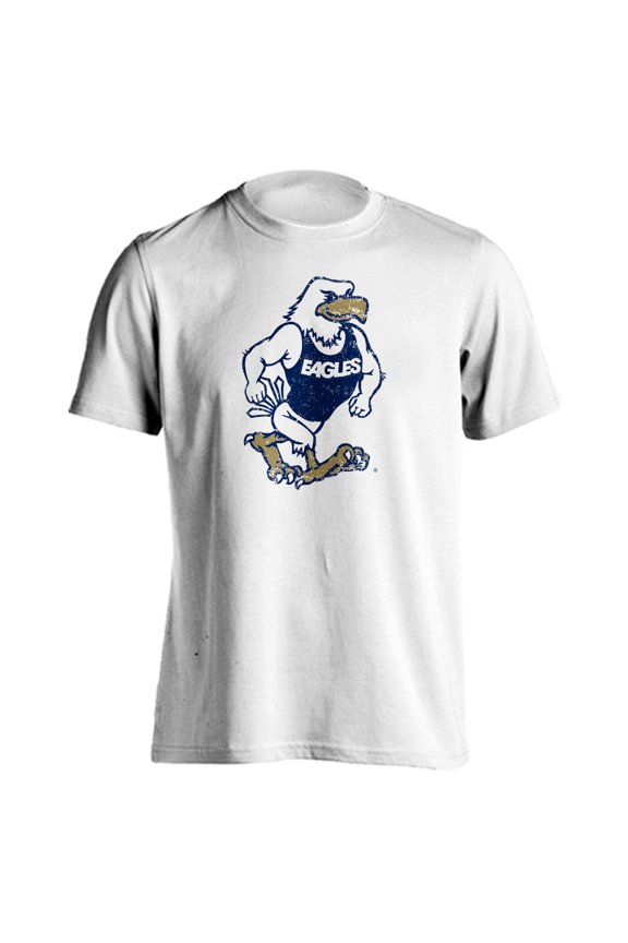 Georgia Southern Eagles GSU Strutting Eagle Distressed Short Sleeve T-Shirt (White, L)