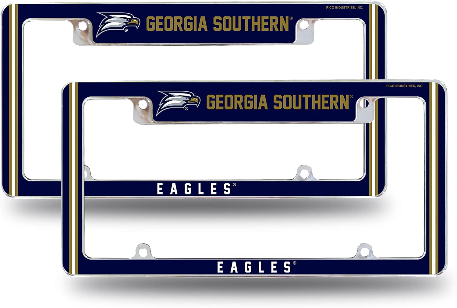 Georgia Southern NCAA Eagles (Set of 2) Chrome Metal License Plate ...