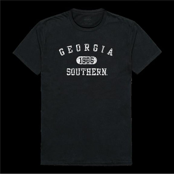 Georgia Southern University Eagles Distressed Arch College T-Shirt, Black - Medium