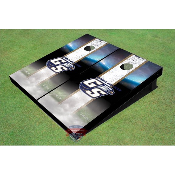 Georgia Southern University "GS" Field Long Strip Matching White Themed Cornhole Boards