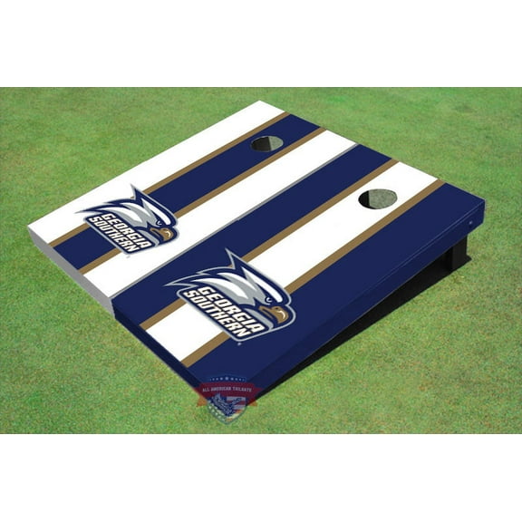 Georgia Southern University Head Logo Alternating Long Stripe Cornhole Boards