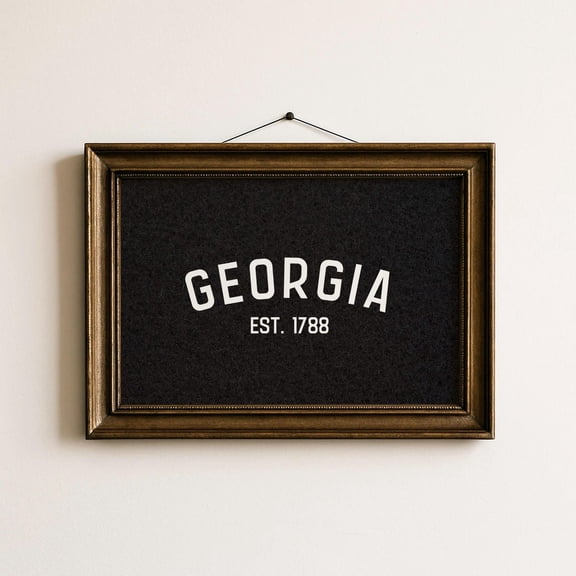 Georgia State Art Poster Vintage Typography Farmhouse Wall, Unframed Poster