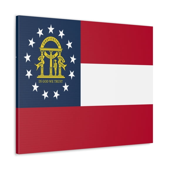Georgia State Flag Canvas Vibrant Wall Art Unframed Home Decor