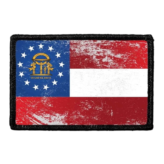 Georgia State Flag - Color - Distressed - Removable Patch