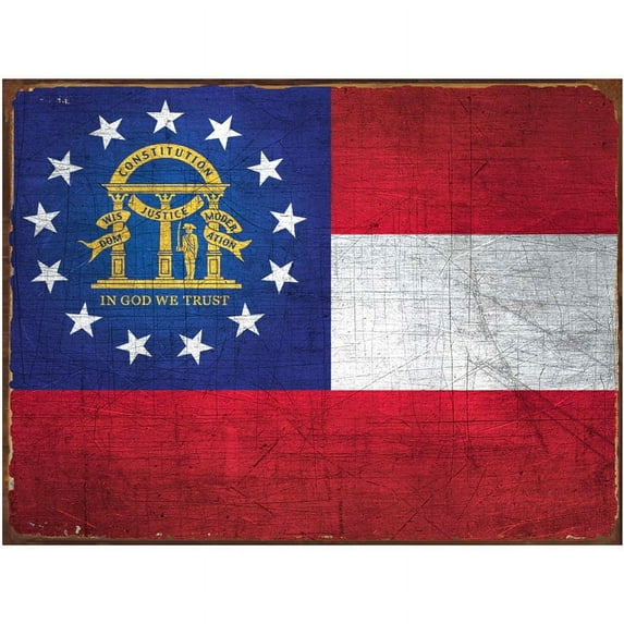 Georgia State Flag Metal Sign