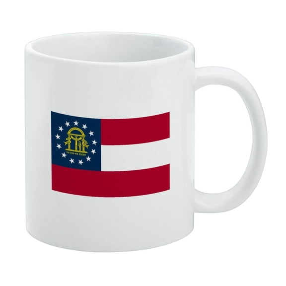 Georgia State Flag White Mug