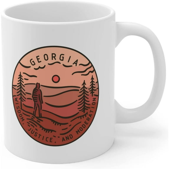 Georgia State Motto Wisdom, Justice, Moderation Coffee Mug 11 oz