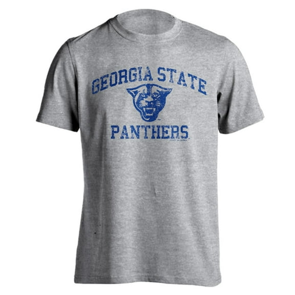 Georgia State Panthers Distressed Retro Panther Head Logo Athletic Heather Short Sleeve T-Shirt