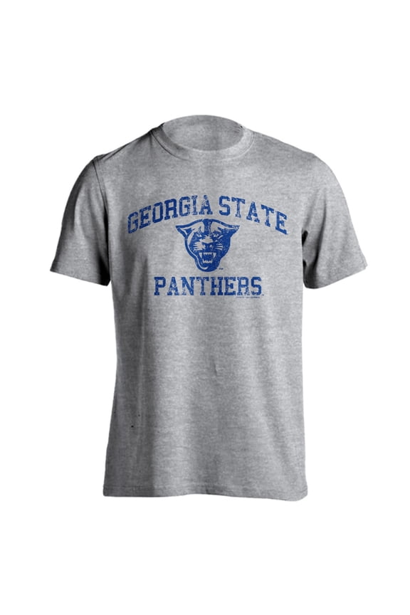 Georgia State Panthers Distressed Retro Panther Head Logo Athletic Heather Short Sleeve T-Shirt
