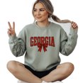 thumbnail image 1 of Georgia State Ribbon Southern Pride Sweatshirt Women Gifts Long Sleeve Pullover Crewneck Graphic Shirts Top, 1 of 4