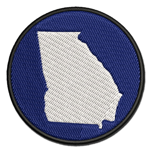 Georgia State Silhouette Applique Multi-Color Embroidered Hook & Loop Patch - 2.5 Inch Small
