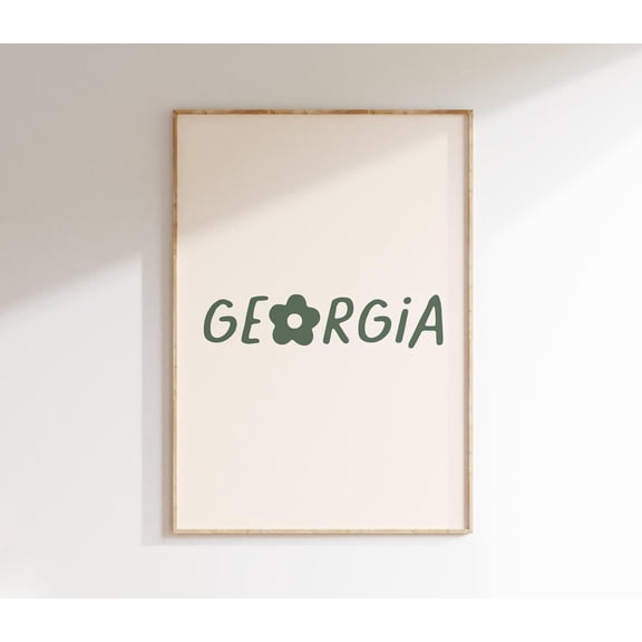 Georgia State Wall Art Georgia Minimalist Decor Trendy US Travel Unframed Paper Print