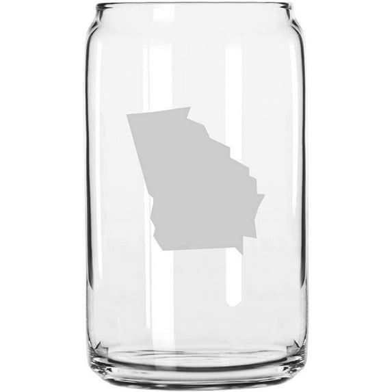 Georgia States Etched 16oz Libbey Can Glass