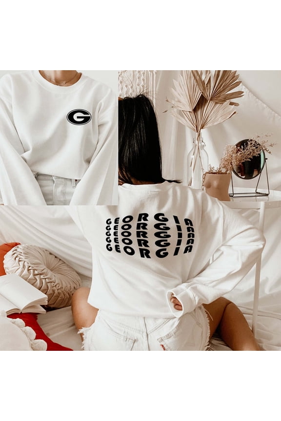 Georgia Sweatshirt,Back And Front Design Sweatshirt,Georgia Crewneck Sweatshirt,Georgia ,Football Sweats,Georgia Collegiate Tee,Game Day Tee All Size S-5XL