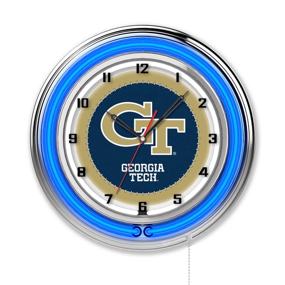Georgia Tech 19" Double Neon Wall Clock