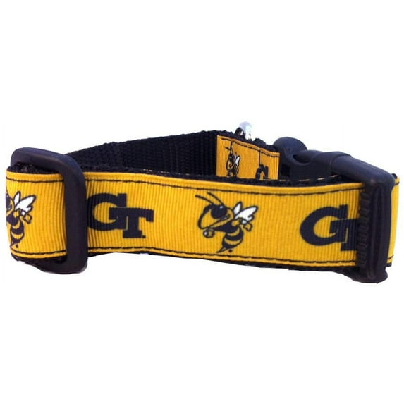 Georgia Tech Brand New Pet Dog Collar(Small), Official Yellow Team Color/Logo, Embroidered Logo