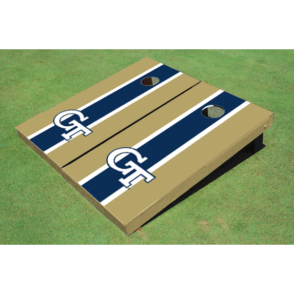 Georgia Tech Navy And Gold Matching Long Stripe Cornhole Boards