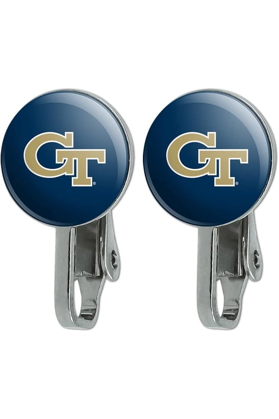 Georgia Tech Primary Logo Novelty Clip-On Stud Earrings[b493]