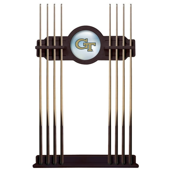 Georgia Tech Solid Wood Cue Rack with a English Tudor Finish