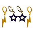 thumbnail image 1 of Georgia Tech Spirit Earring Stack For Yellow Jackets Game Day gold | navy, 1 of 5