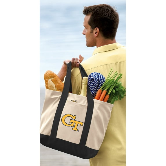 Georgia Tech Tote Bag CANVAS Georgia Tech Totes for TRAVEL BEACH SHOPPING