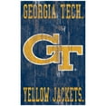 thumbnail image 1 of Georgia Tech Yellow Jackets 11'' x 19'' Heritage Distressed Logo Sign, 1 of 1