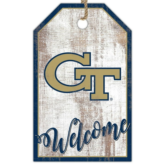 Georgia Tech Yellow Jackets 11'' x 19'' Welcome Team Tag Sign