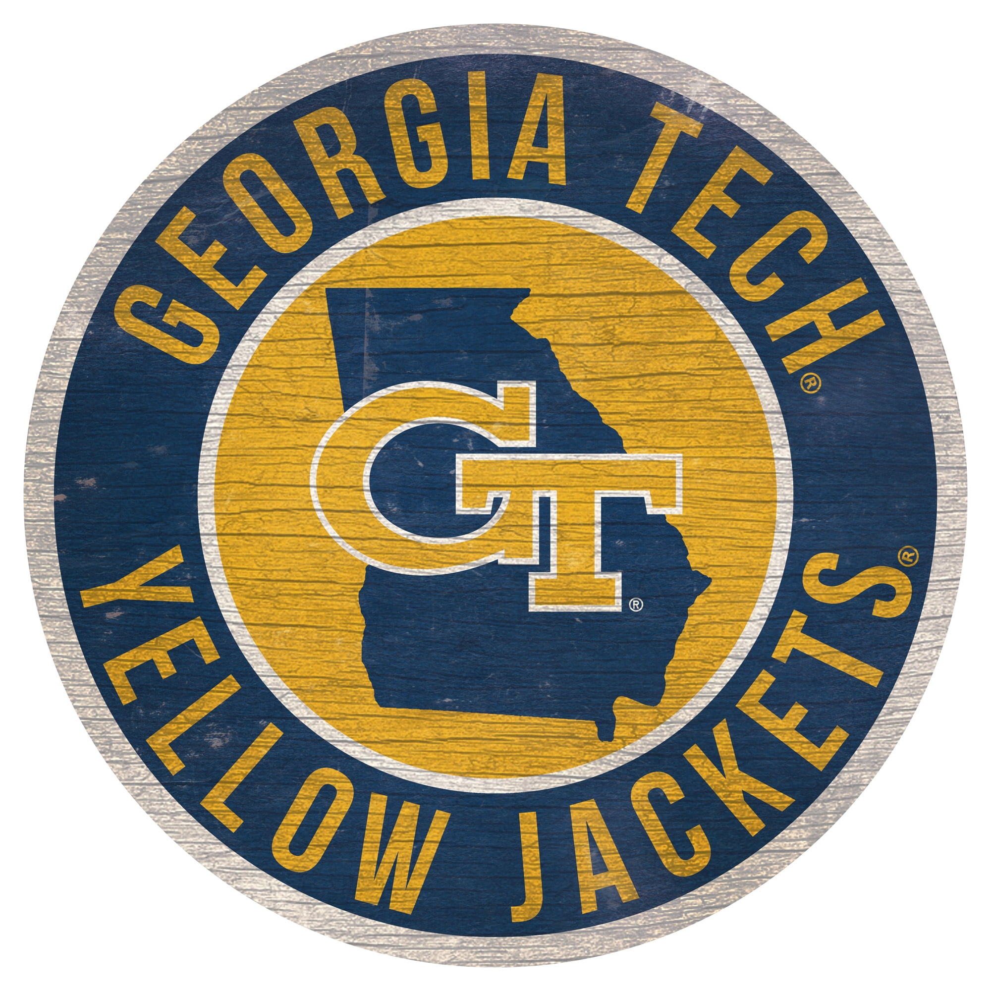 Georgia Tech Yellow Jackets 12'' x 12'' State Circle Sign - Walmart.com