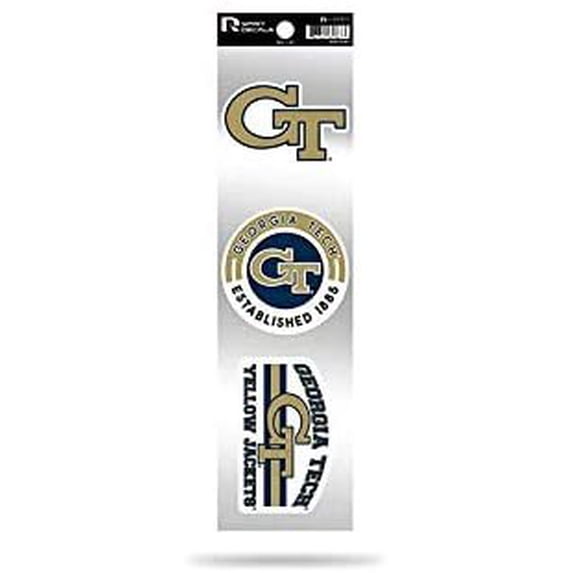 Georgia Tech Yellow Jackets 3 Piece Retro Spirit Decals Premium Throwback Stickers