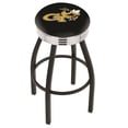 thumbnail image 1 of Georgia Tech Yellow Jackets 30" Black Wrinkle Swivel Bar Stool with Chrome Ribbed Ring, 1 of 2