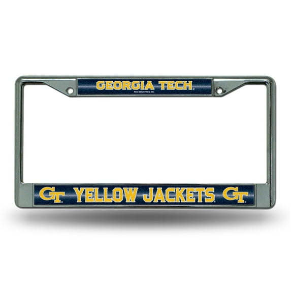Georgia Tech Yellow Jackets - Bling Chrome License Plate Frame