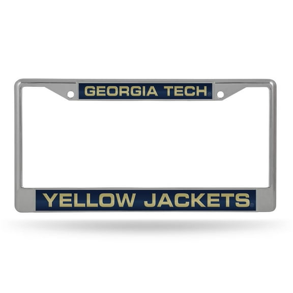 Georgia Tech Yellow Jackets Chrome Metal Laser Cut License Plate Frame