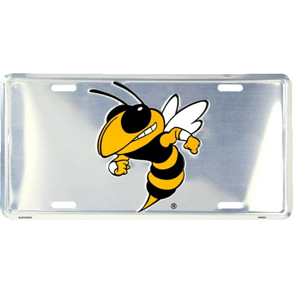 Georgia Tech Yellow Jackets Deluxe Silver Novelty License Plate by Hangtime