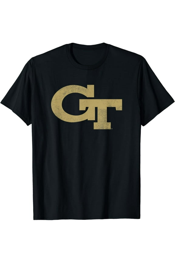 Georgia Tech Yellow Jackets Distressed Primary T-Shirt mens t shirt,black,women,funny,misfits,men,journey,t-shirt