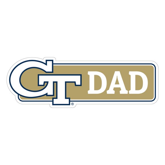 Georgia Tech Yellow Jackets Proud Dad Die Cut Decal Officially Licensed Collegiate Product (3-Inches Wide)