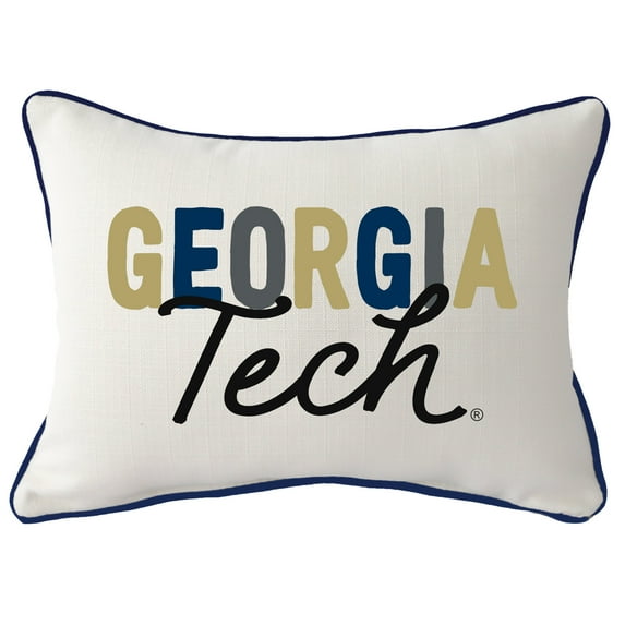 Georgia Tech Yellow Jackets Tones Rectangular Piped Pillow