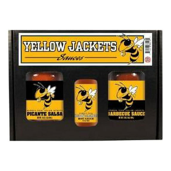 Georgia Tech Yellowjackets NCAA Tailgate Kit (5oz Hot Sauce, 16oz BBQ Sauce, 16oz Picante Salsa)