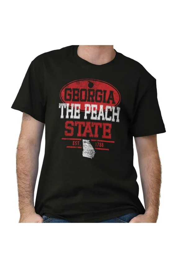Georgia The Peach State Vacation Gift Womens or Mens Crewneck T Shirt Tee | eBay