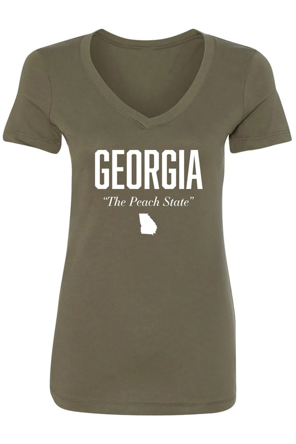 Georgia The Peach State Womens V-Neck T-Shirt