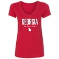 thumbnail image 1 of Georgia The Peach State Womens V-Neck T-Shirt, 1 of 2